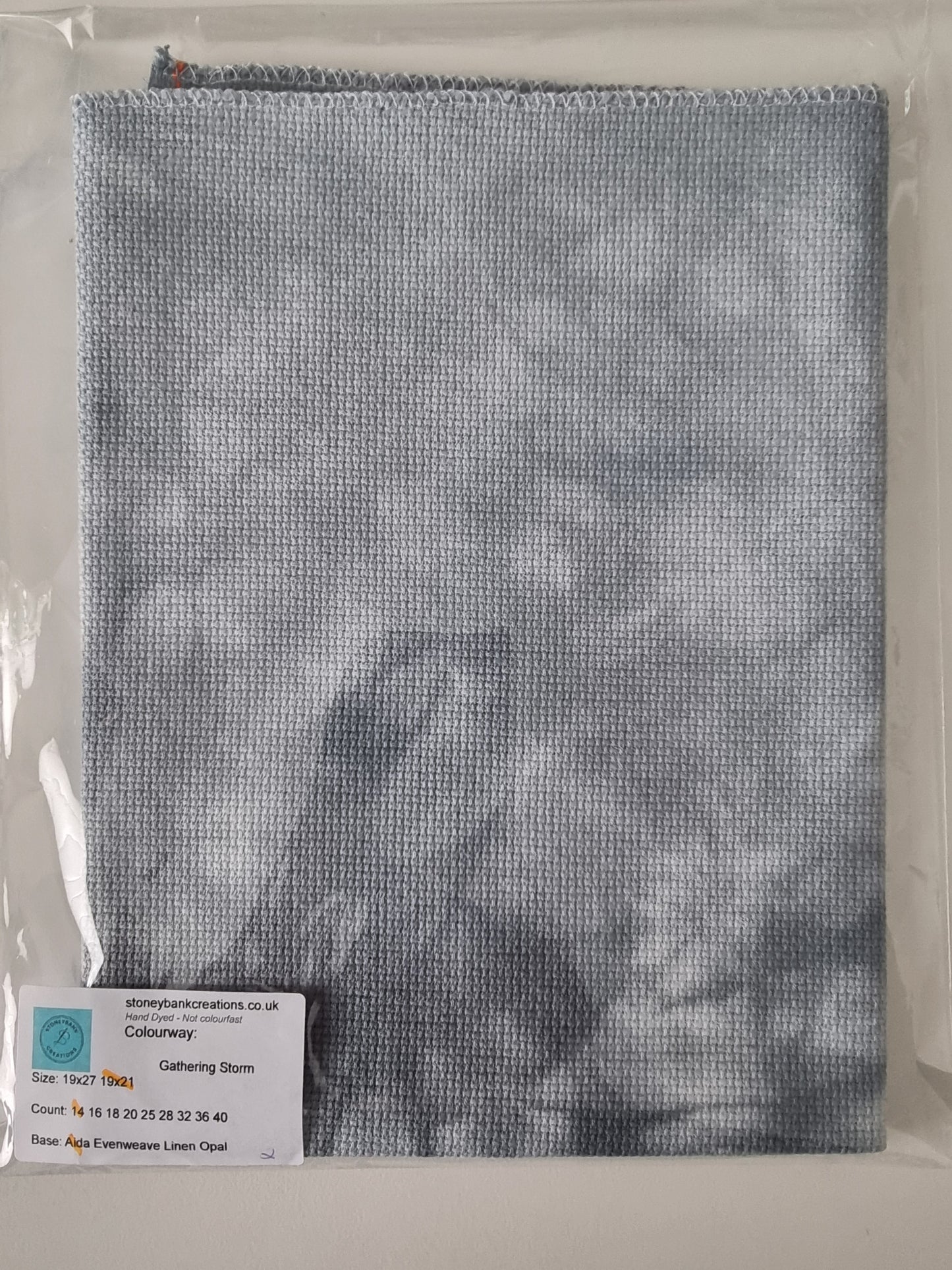 Gathering Storm 14ct Aida - Hand-Dyed Zweigart Cross Stitch Fabric