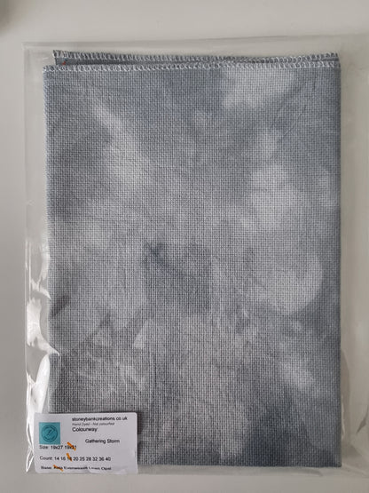 Gathering Storm 18ct Aida - Hand-Dyed Zweigart Cross Stitch Fabric